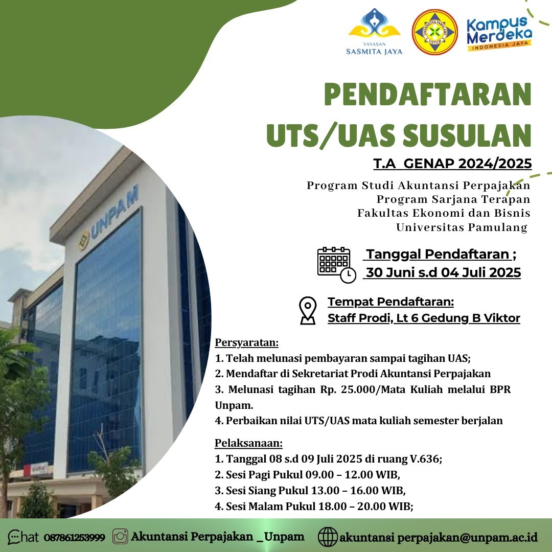Pendaftaran UAS/UTS Susulan 2024-2025 Genap