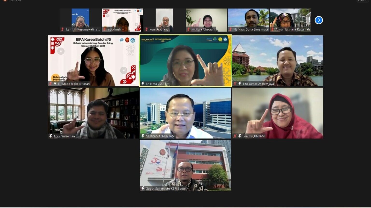 Rapat Virtual dengan APPBIPA Korea Selatan: Penjajakan Kerjasama