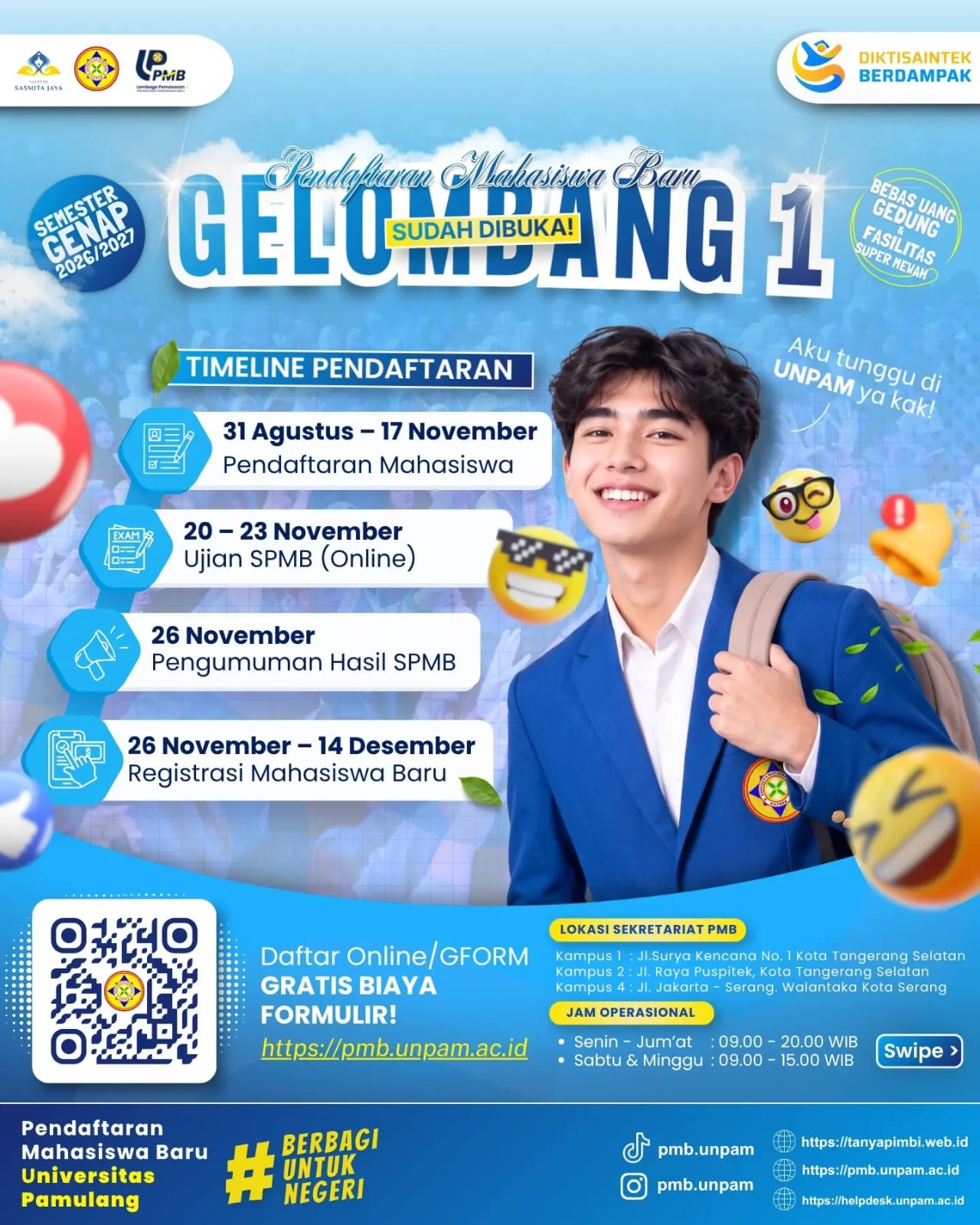 Informasi PMB UNPAM Semester Genap 2026/2027 - 1