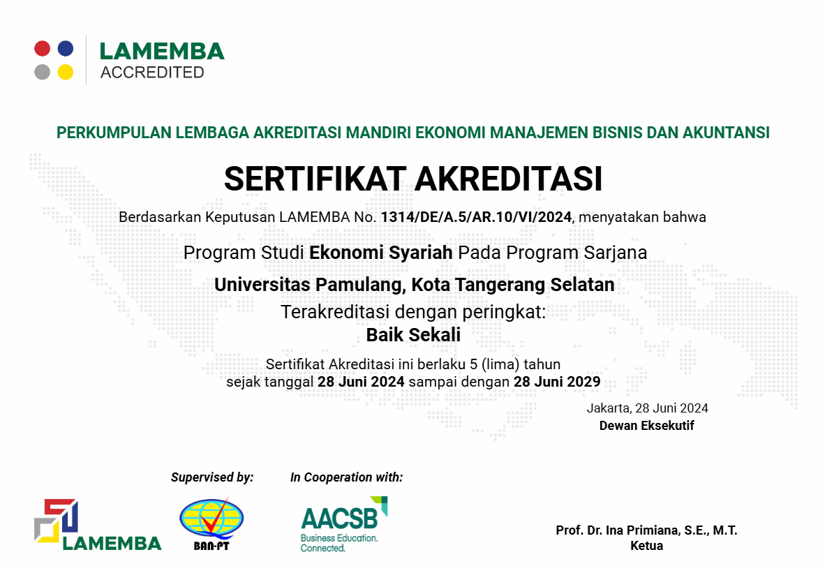 Akreditasi Program Studi Ekonomi Syariah