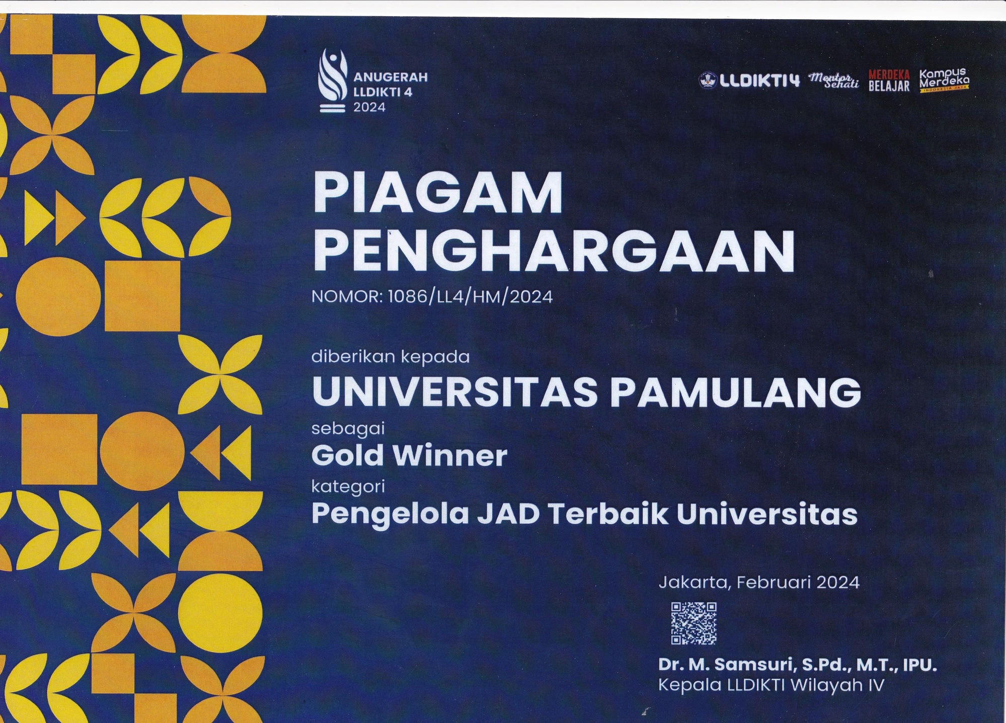 PENGHARGAAN LLDIKTI 4